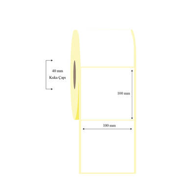 100mm x 100mm Tekli Lamine Termal Etiket - 1