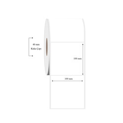 100mm x 100mm Tekli PP Şeffaf Etiket - 