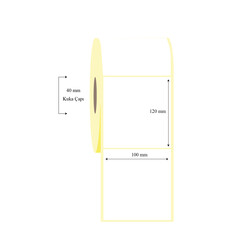 100mm x 120mm Tekli Kuşe Etiket - 