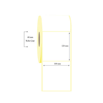 100mm x 120mm Tekli Kuşe Etiket - 1