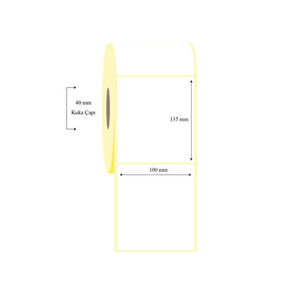 100mm x 135mm Tekli Lamine Termal Etiket - 1