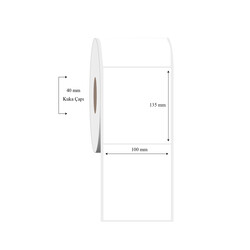 100mm x 135mm Tekli PP Şeffaf Etiket - 