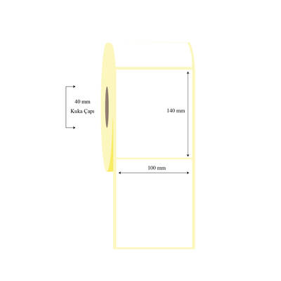 100mm x 140mm Tekli Kuşe Etiket - 1