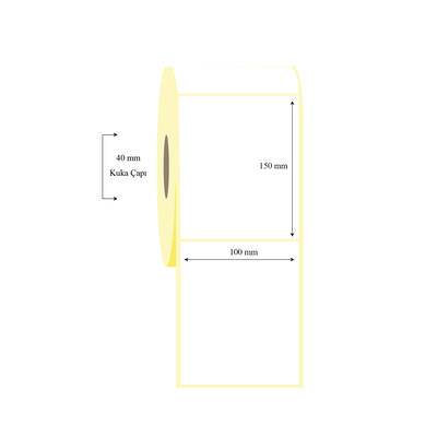 100mm x 150mm Tekli Kuşe Etiket - 1