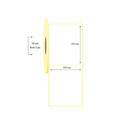 100mm x 160mm Tekli Kuşe Etiket - 1