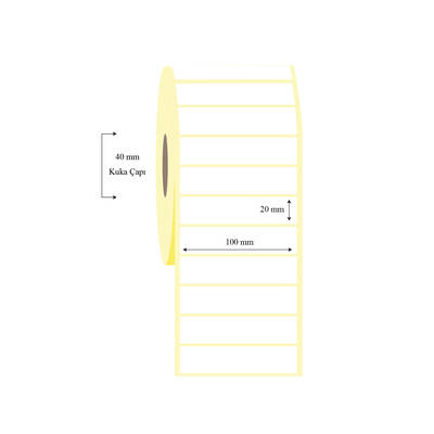 100mm x 20mm Tekli Kuşe Etiket - 1