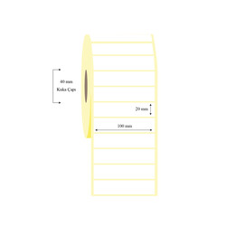 100mm x 20mm Tekli Lamine Termal Etiket - 