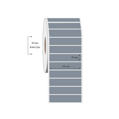 100mm x 20mm Tekli Silvermat Etiket - 1