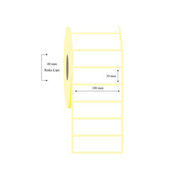 100mm x 30mm Tekli Kuşe Etiket - 