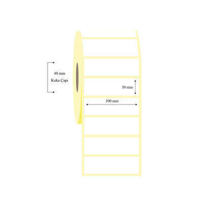 100mm x 30mm Tekli PP Opak Etiket - 1