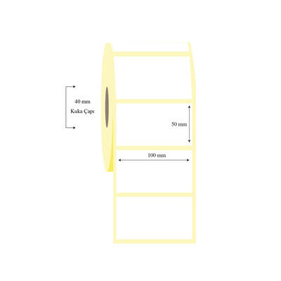 100mm x 50mm Tekli Lamine Termal Etiket - 1