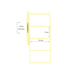 100mm x 50mm Tekli Termal Etiket - 