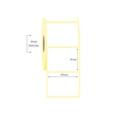 100mm x 60mm Tekli Kuşe Etiket - 1