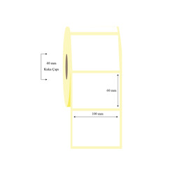 100mm x 60mm Tekli PP Opak Etiket - 