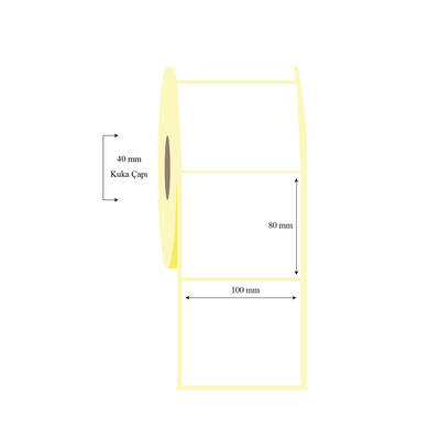 100mm x 80mm Tekli Kuşe Etiket - 1