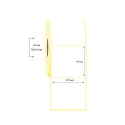 100mm x 90mm Tekli Kuşe Etiket - 