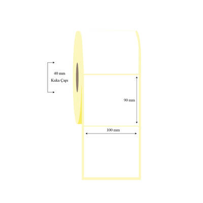 100mm x 90mm Tekli Kuşe Etiket - 1