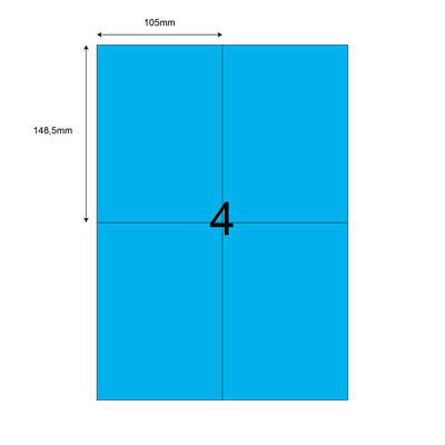 105mm x 148,5mm Mavi Lazer Etiket - 1