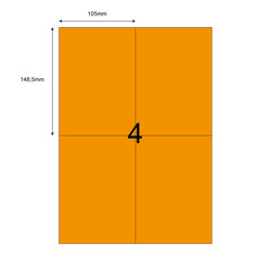 105mm x 148,5mm Turuncu Lazer Etiket - 