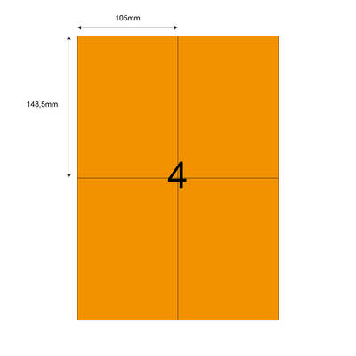 105mm x 148,5mm Turuncu Lazer Etiket - 1