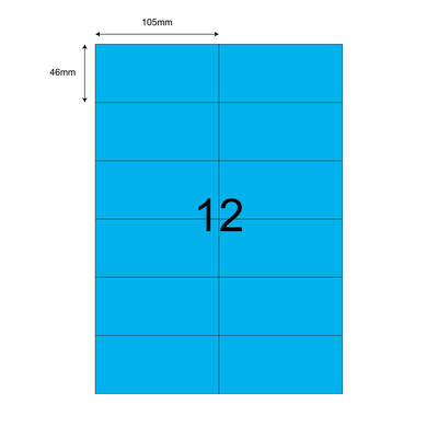 105mm x 46mm Mavi Lazer Etiket - 1