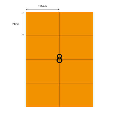 105mm x 70mm Turuncu Lazer Etiket - 1