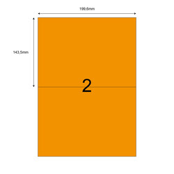 199,6mm x 143,5mm Turuncu Lazer Etiket - 