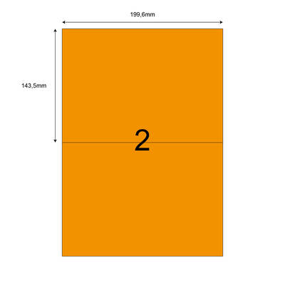 199,6mm x 143,5mm Turuncu Lazer Etiket - 1