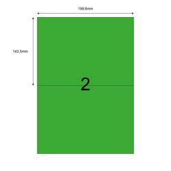 199,6mm x 143,5mm Yeşil Lazer Etiket - 