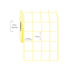 20mm x 40mm 4 Lü Ayrık Lamine Termal Etiket - 