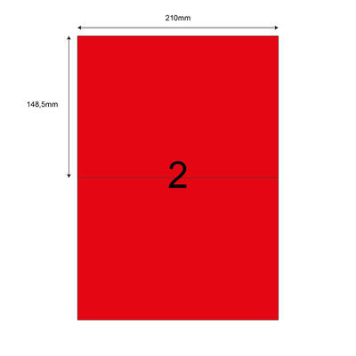 210mm x 148,5mm Kırmızı Lazer Etiket - 1