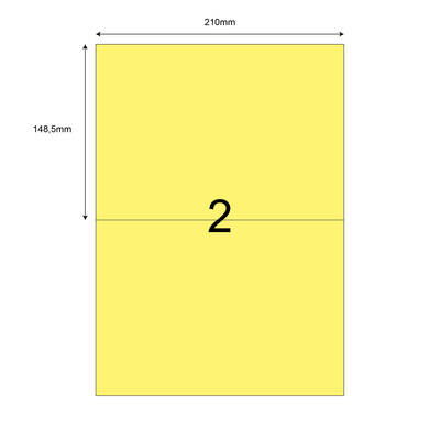 210mm x 148,5mm Sarı Lazer Etiket - 1