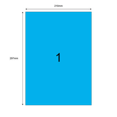 210mm x 297mm Mavi Lazer Etiket - 1