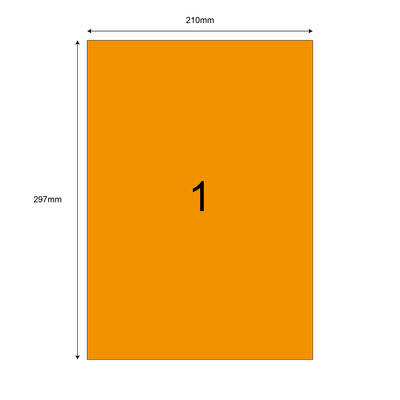 210mm x 297mm Turuncu Lazer Etiket - 1