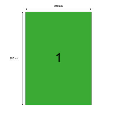 210mm x 297mm Yeşil Lazer Etiket - 1