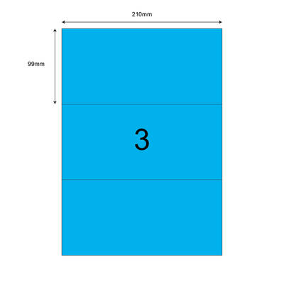 210mm x 99mm Mavi Lazer Etiket - 1