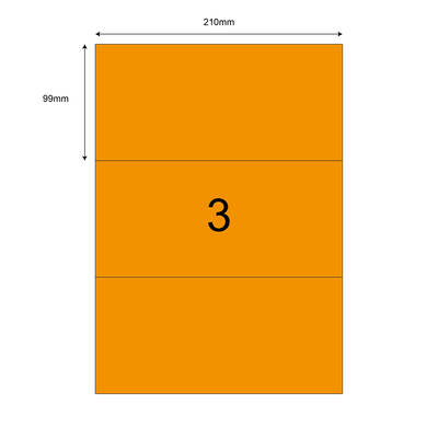 210mm x 99mm Turuncu Lazer Etiket - 1