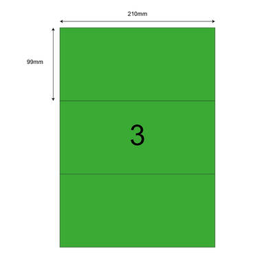 210mm x 99mm Yeşil Lazer Etiket - 1