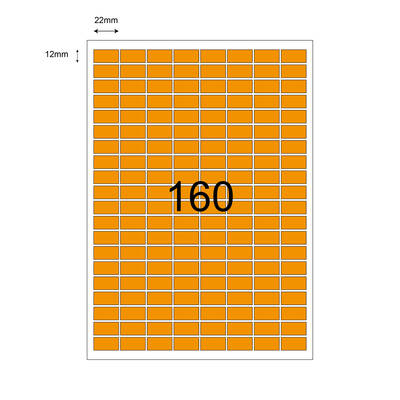 22mm x 12mm Turuncu Lazer Etiket - 1