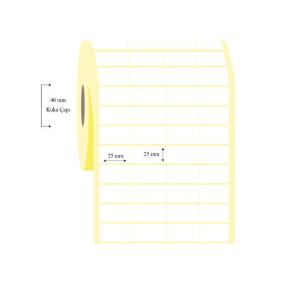 25mm x 25mm 4 Lü Bitişik Lamine Termal Etiket - 1