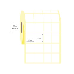 25mm x 40mm 4 Lü Bitişik Lamine Termal Etiket - 