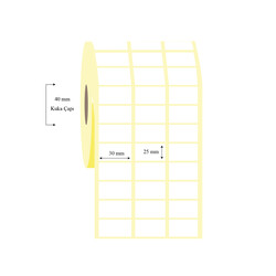 30mm x 20mm 3 Lü Ayrık Lamine Termal Etiket - 