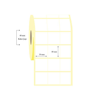 30mm x 40mm 3 Lü Bitişik Lamine Termal Etiket - 1