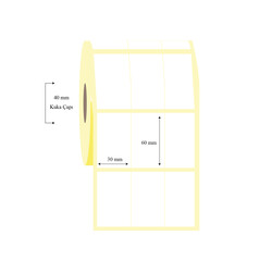 30mm x 60mm 3 Lü Bitişik Lamine Termal Etiket - 