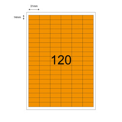 31mm x 14mm Turuncu Lazer Etiket - 