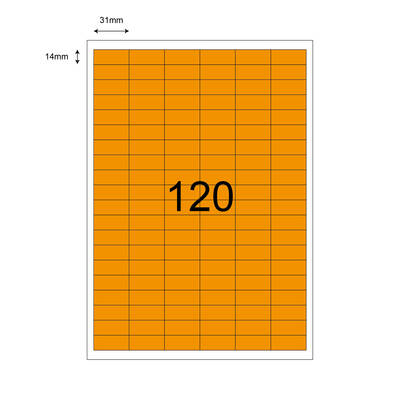 31mm x 14mm Turuncu Lazer Etiket - 1