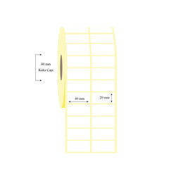 40mm x 20mm 2 li Ayrık Lamine Termal Etiket - 