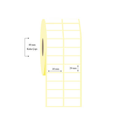 40mm x 20mm 2 li Ayrık Lamine Termal Etiket - 1