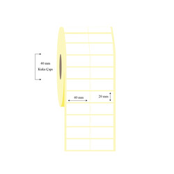 40mm x 20mm 2 li Bitişik Lamine Termal Etiket - 