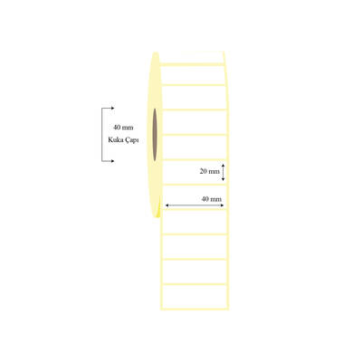 40mm x 20mm Tekli Lamine Termal Etiket - 1